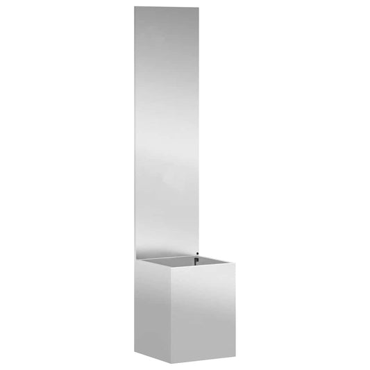 Blumentopf mit dekorativem Paneel Silber 32 x 140 cm