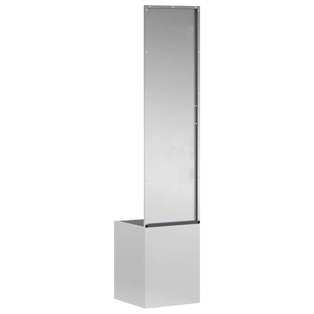 Blumentopf mit dekorativem Paneel Silber 32 x 140 cm