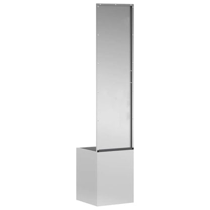 Blumentopf mit dekorativem Paneel Silber 32 x 140 cm
