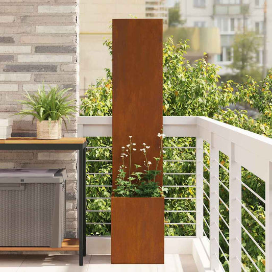 Blumentopf mit dekorativem Paneel Rostig 32 x 140 cm