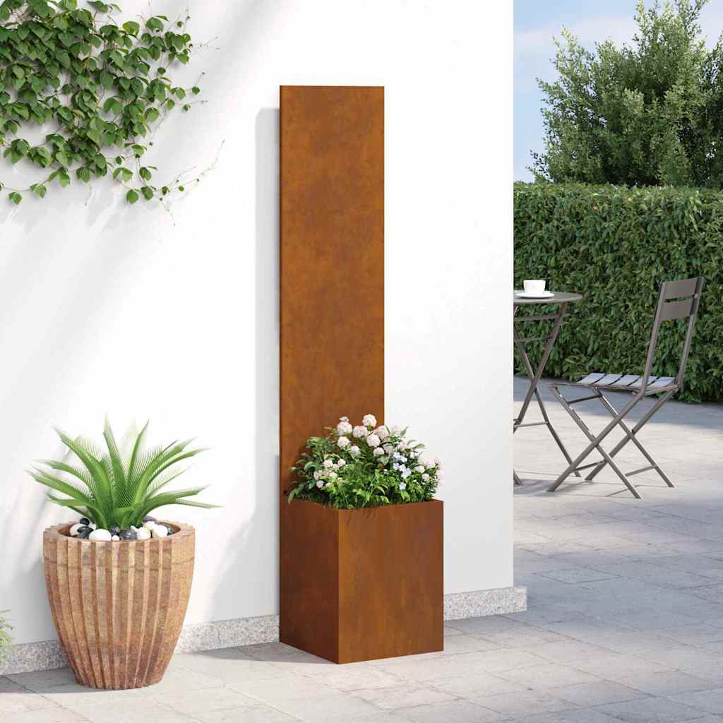 Blumentopf mit dekorativem Paneel Rostig 32 x 140 cm