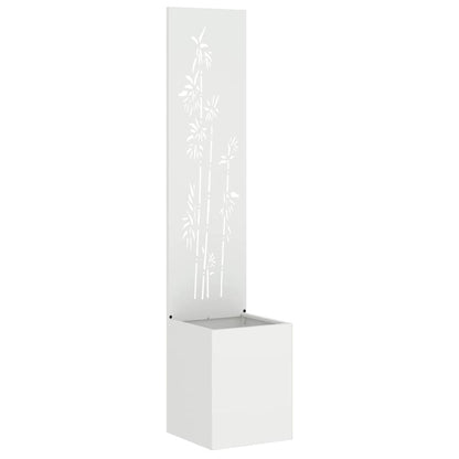 Blumentopf mit dekorativem Paneel Weiß 32 x 140 cm