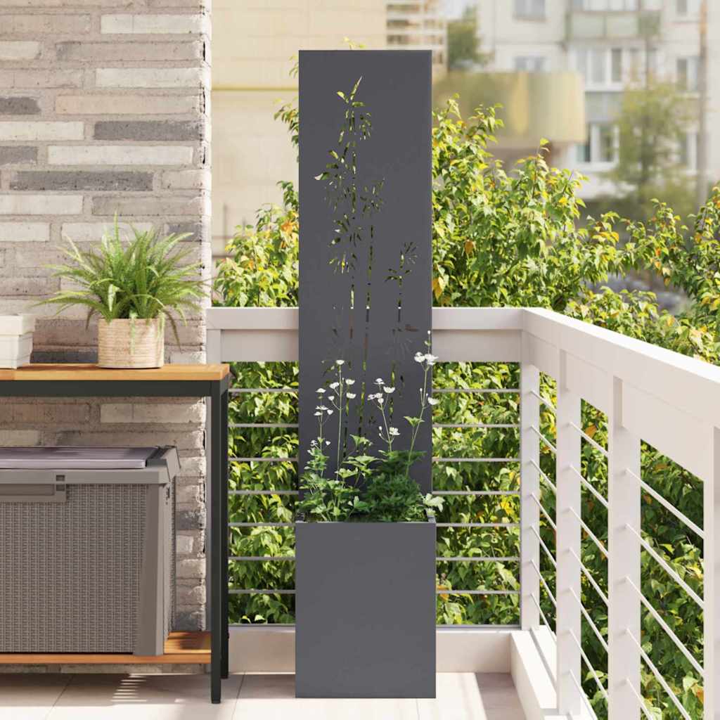 Blumentopf mit dekorativem Paneel Anthrazit 32 x 140 cm