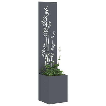 Blumentopf mit dekorativem Paneel Anthrazit 32 x 140 cm