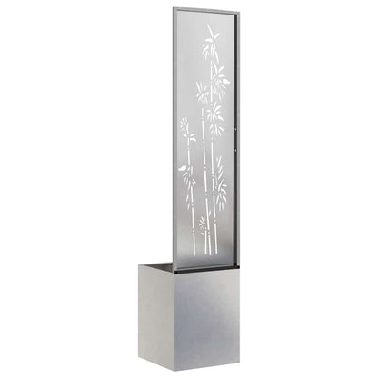 Blumentopf mit dekorativem Paneel Silber 32 x 140 cm Edelstahl