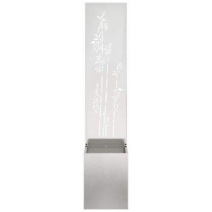 Blumentopf mit dekorativem Paneel Silber 32 x 140 cm Edelstahl