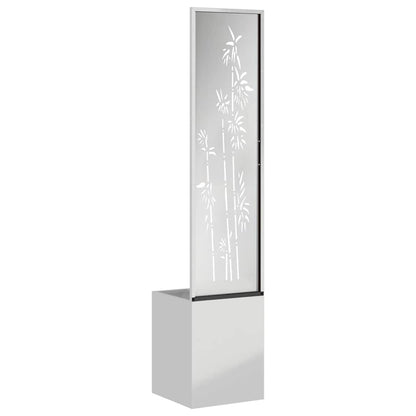Blumentopf mit dekorativem Paneel Silber 32 x 140 cm
