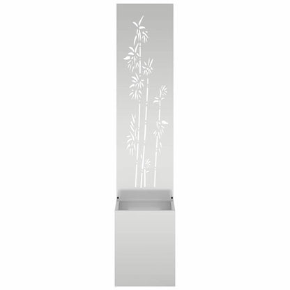 Blumentopf mit dekorativem Paneel Silber 32 x 140 cm