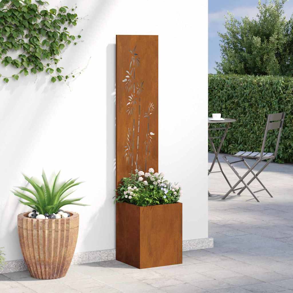 Blumentopf mit dekorativem Paneel Rostig 32 x 140 cm