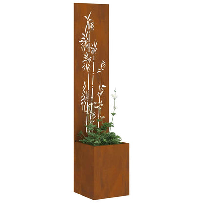 Blumentopf mit dekorativem Paneel Rostig 32 x 140 cm
