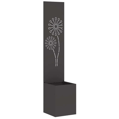 Blumentopf mit dekorativem Paneel Schwarz 32 x 140 cm