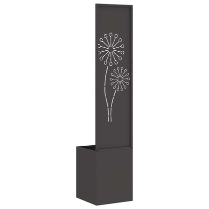 Blumentopf mit dekorativem Paneel Schwarz 32 x 140 cm