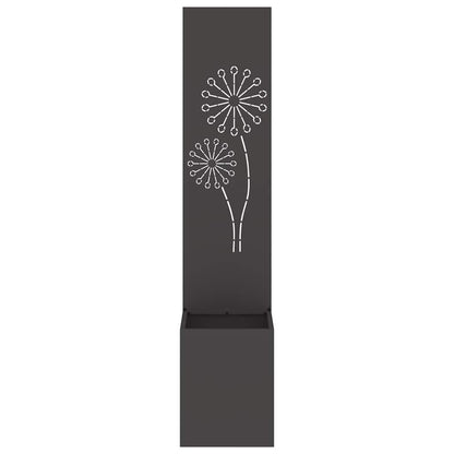 Blumentopf mit dekorativem Paneel Schwarz 32 x 140 cm