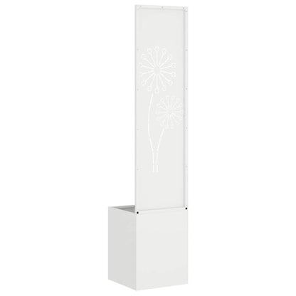 Blumentopf mit dekorativem Paneel Weiß 32 x 140 cm