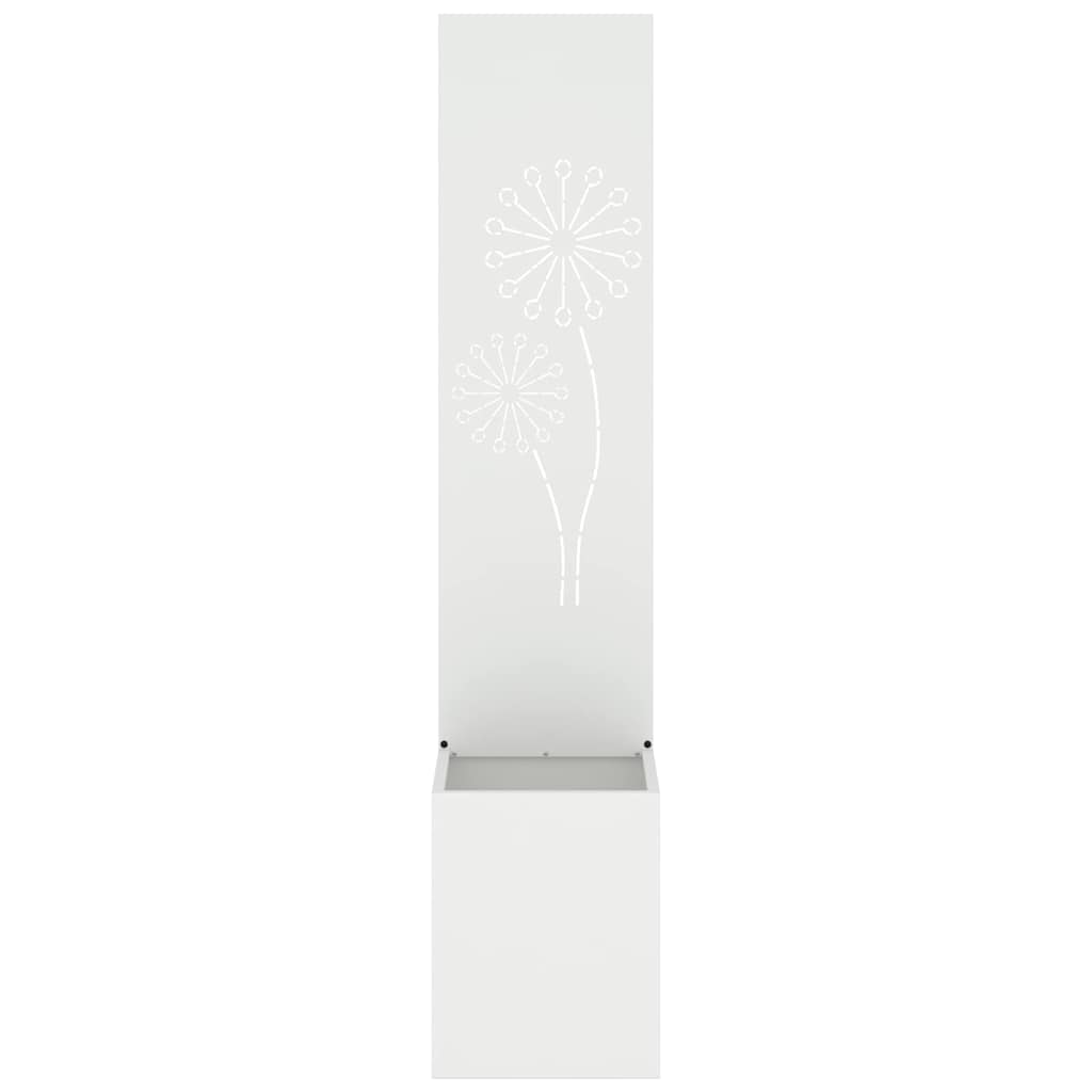 Blumentopf mit dekorativem Paneel Weiß 32 x 140 cm