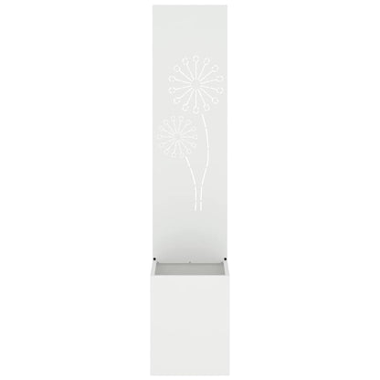 Blumentopf mit dekorativem Paneel Weiß 32 x 140 cm