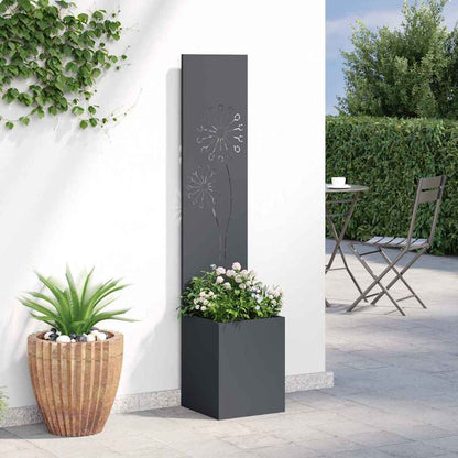 Blumentopf mit dekorativem Paneel Anthrazit 32 x 140 cm