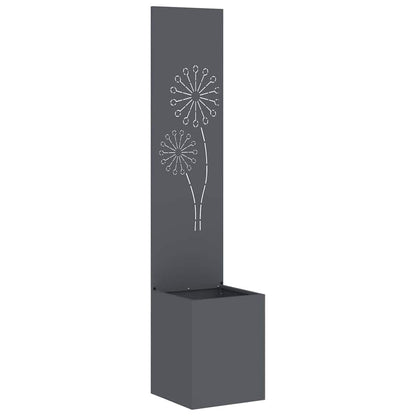 Blumentopf mit dekorativem Paneel Anthrazit 32 x 140 cm