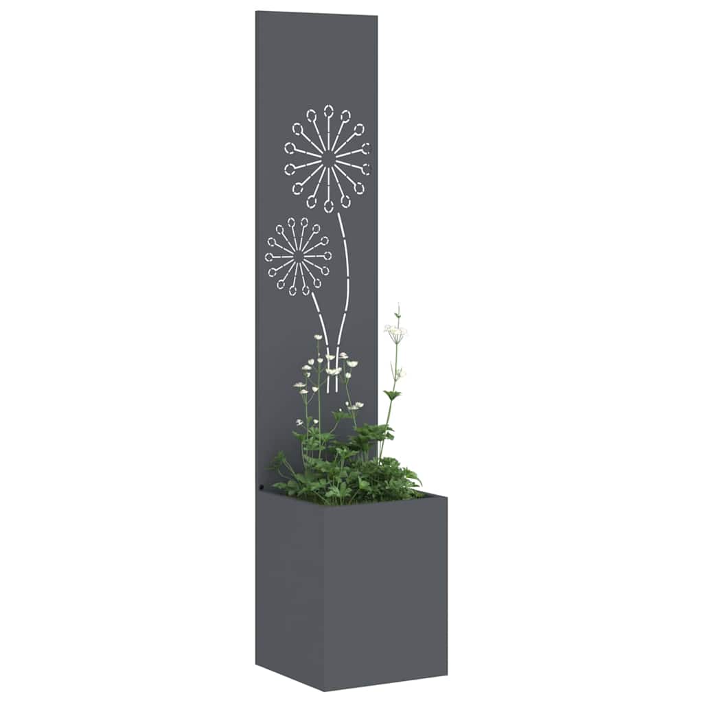 Blumentopf mit dekorativem Paneel Anthrazit 32 x 140 cm