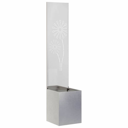 Blumentopf mit dekorativem Paneel Silber 32 x 140 cm Edelstahl