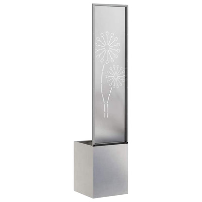 Blumentopf mit dekorativem Paneel Silber 32 x 140 cm Edelstahl