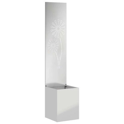Blumentopf mit dekorativem Paneel Silber 32 x 140 cm