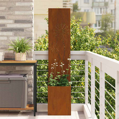 Blumentopf mit dekorativem Paneel Rostig 32 x 140 cm