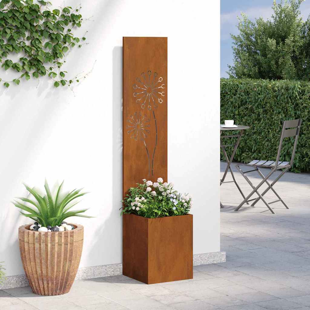 Blumentopf mit dekorativem Paneel Rostig 32 x 140 cm