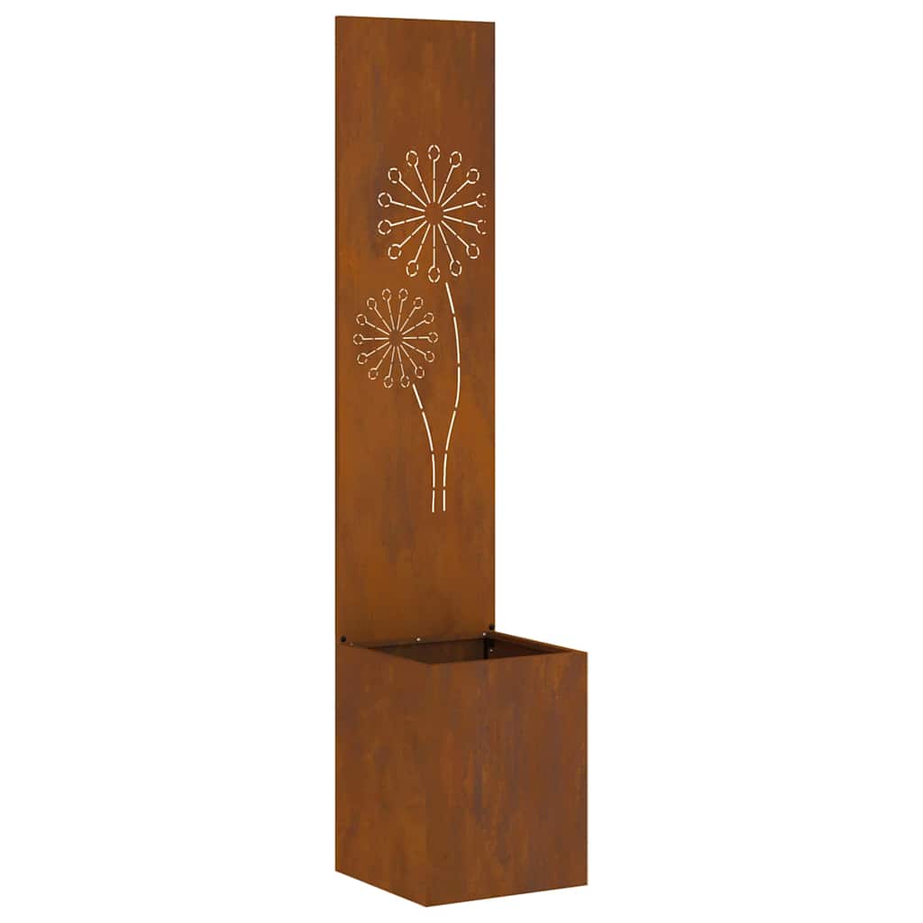 Blumentopf mit dekorativem Paneel Rostig 32 x 140 cm