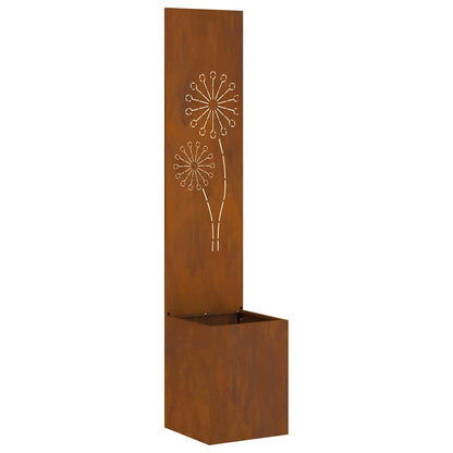Blumentopf mit dekorativem Paneel Rostig 32 x 140 cm