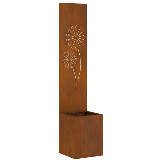 Blumentopf mit dekorativem Paneel Rostig 32 x 140 cm