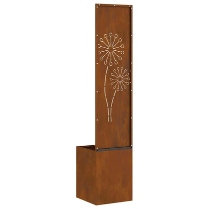 Blumentopf mit dekorativem Paneel Rostig 32 x 140 cm