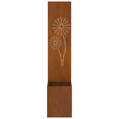 Blumentopf mit dekorativem Paneel Rostig 32 x 140 cm