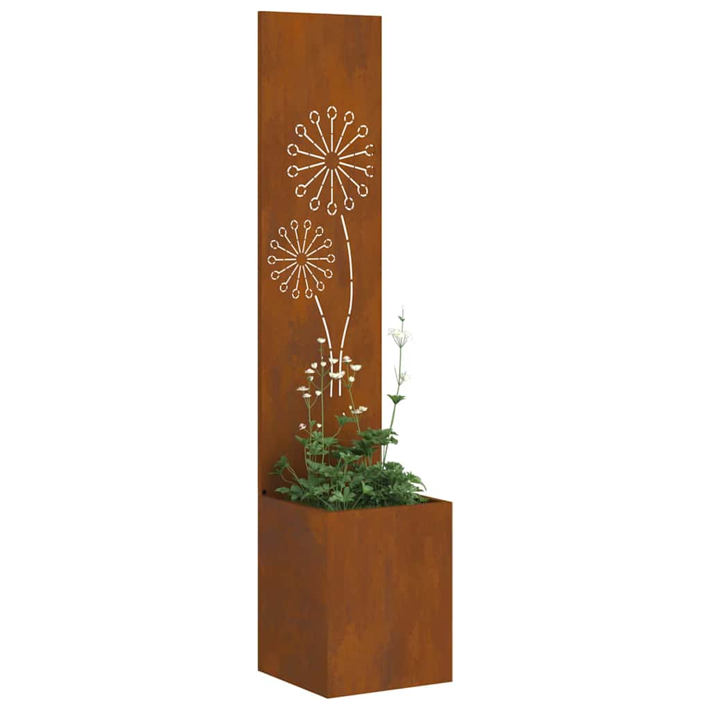 Blumentopf mit dekorativem Paneel Rostig 32 x 140 cm
