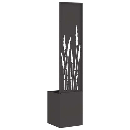 Blumentopf mit dekorativem Paneel Schwarz 32 x 140 cm