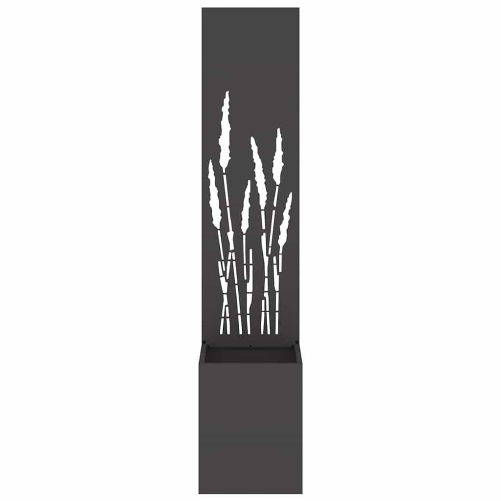 Blumentopf mit dekorativem Paneel Schwarz 32 x 140 cm