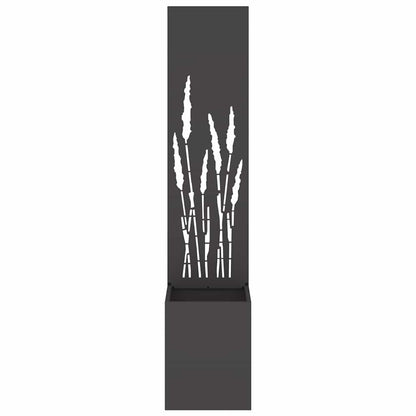 Blumentopf mit dekorativem Paneel Schwarz 32 x 140 cm