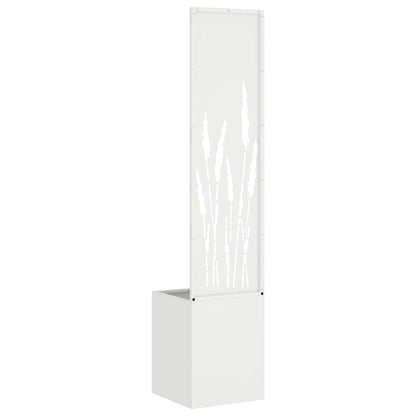 Blumentopf mit dekorativem Paneel Weiß 32 x 140 cm