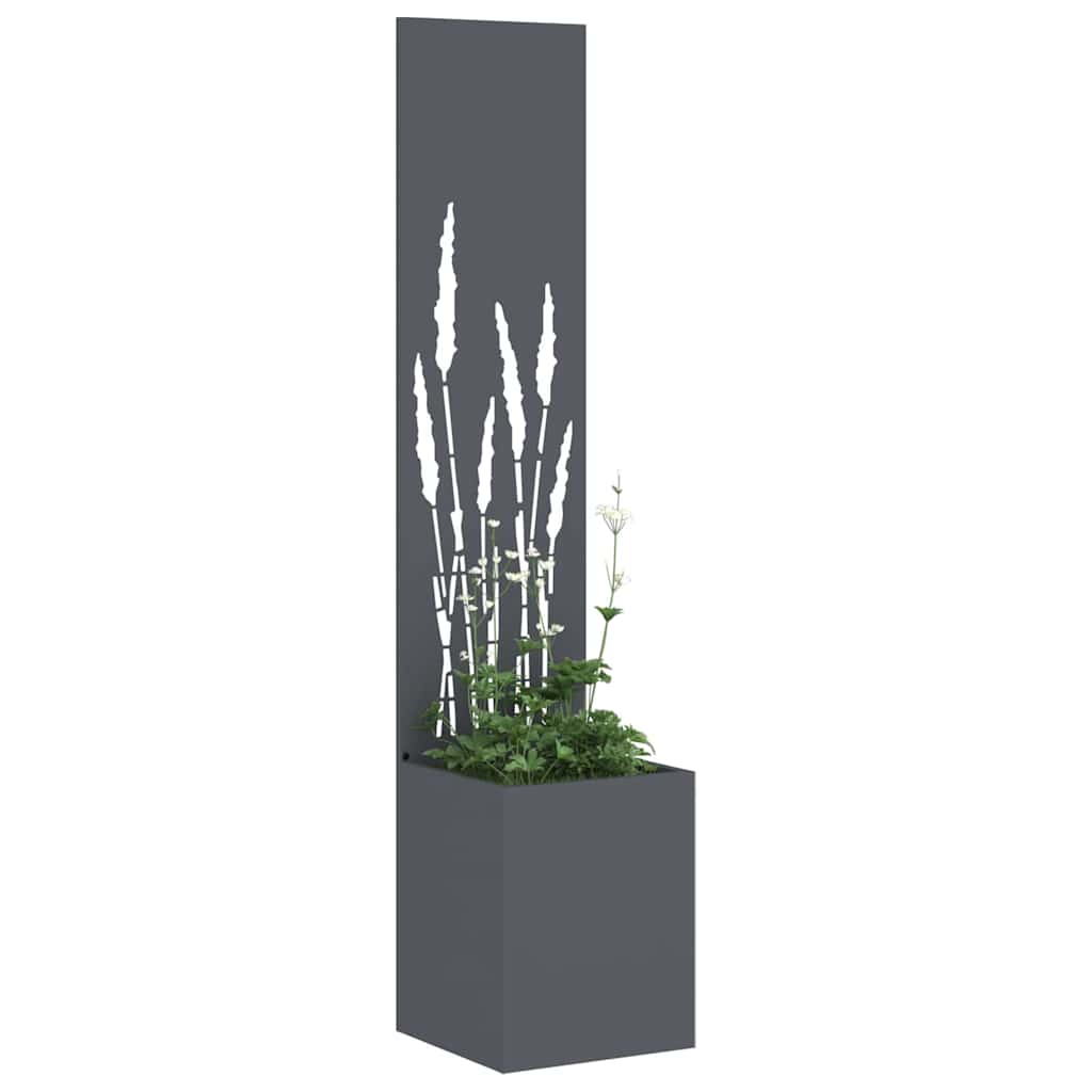 Blumentopf mit dekorativem Paneel Anthrazit 32 x 140 cm