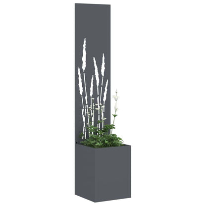 Blumentopf mit dekorativem Paneel Anthrazit 32 x 140 cm