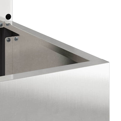 Blumentopf mit dekorativem Paneel Silber 32 x 140 cm Edelstahl