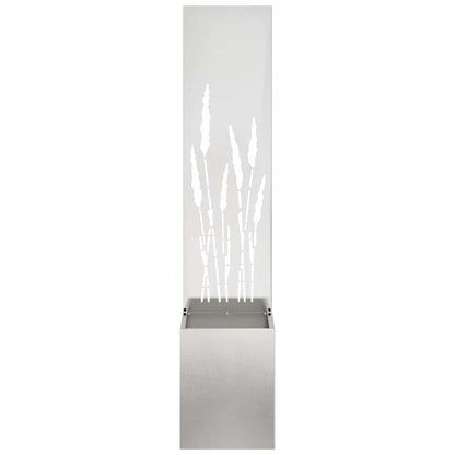 Blumentopf mit dekorativem Paneel Silber 32 x 140 cm Edelstahl
