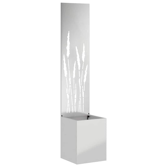 Blumentopf mit dekorativem Paneel Silber 32 x 140 cm