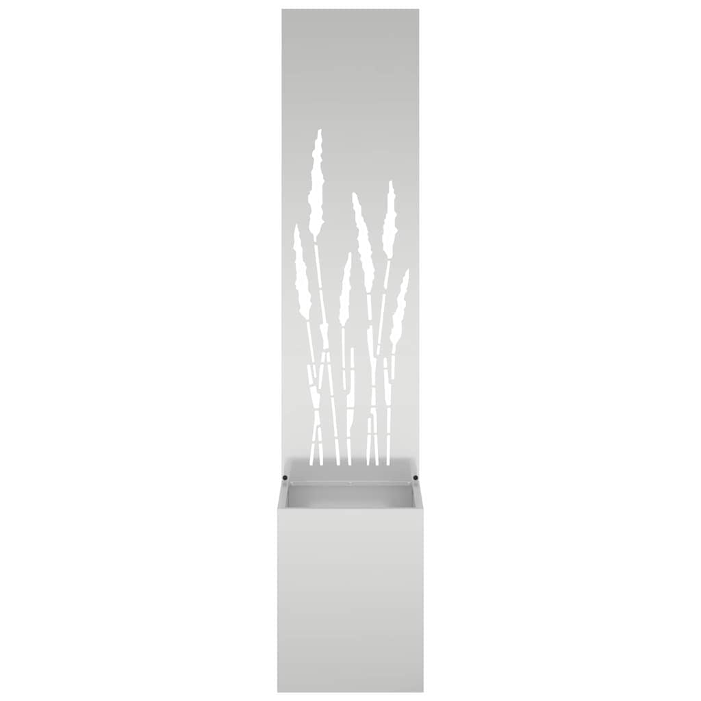 Blumentopf mit dekorativem Paneel Silber 32 x 140 cm