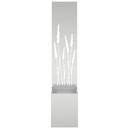 Blumentopf mit dekorativem Paneel Silber 32 x 140 cm