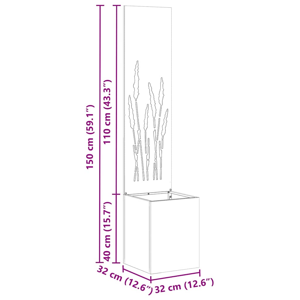 Garten Sichtschutz-Leinwand Silber 32 x 140 cm Verzinkter Stahl