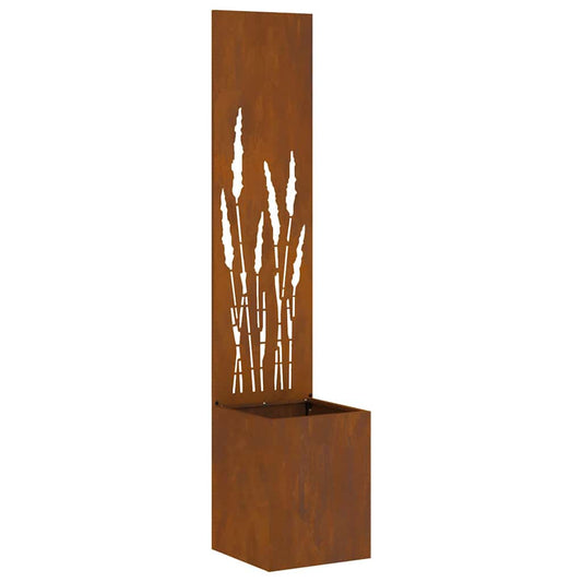 Blumentopf mit dekorativem Paneel Rostig 32 x 140 cm