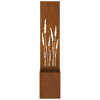 Blumentopf mit dekorativem Paneel Rostig 32 x 140 cm