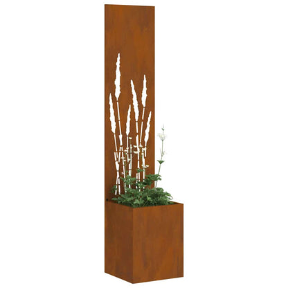 Blumentopf mit dekorativem Paneel Rostig 32 x 140 cm