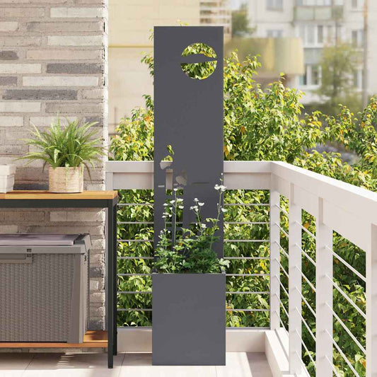 Blumentopf mit dekorativem Paneel Anthrazit 32 x 140 cm